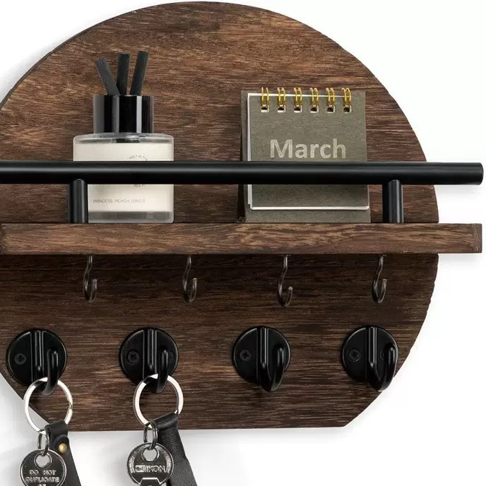 Wooden Wall-Mounted Storage Rack