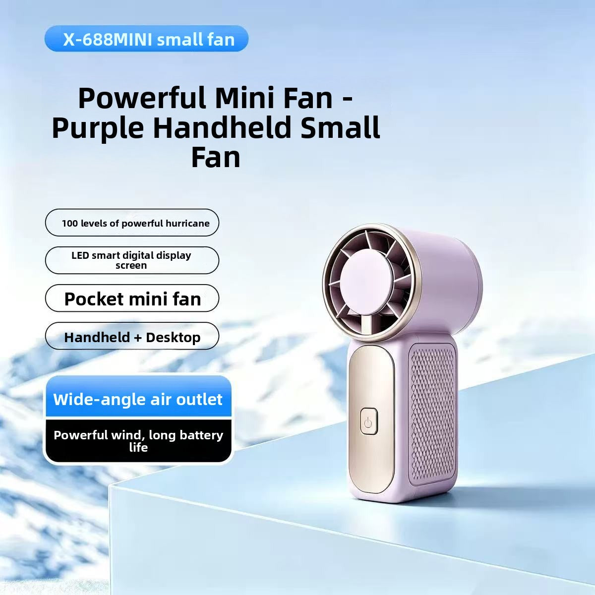 Portable Rechargeable Digital Display Handheld Fan