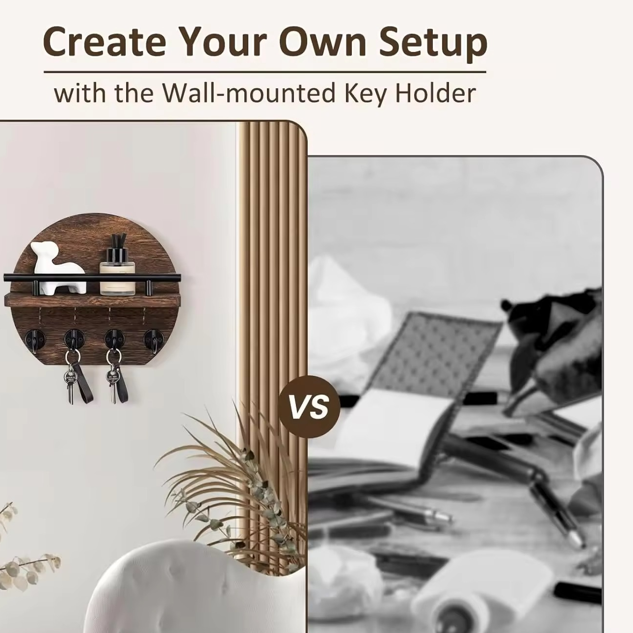 Wooden Wall-Mounted Storage Rack