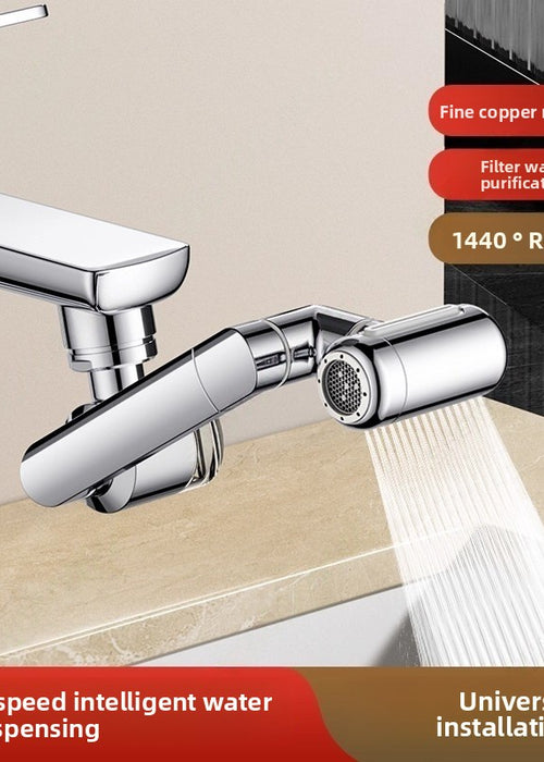Universal Rotating Faucet Extender with Filter