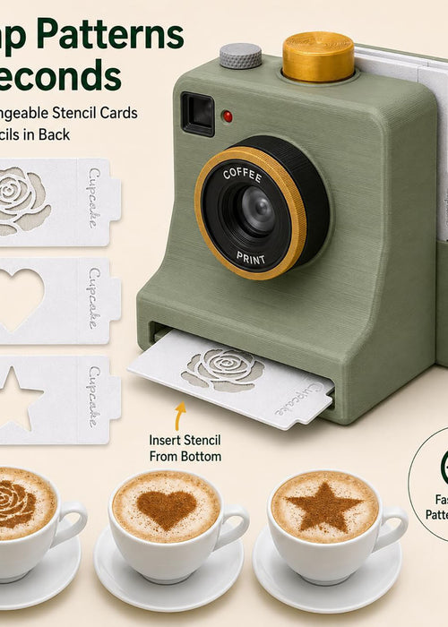 Manual Coffee Art Printer with 3D Design